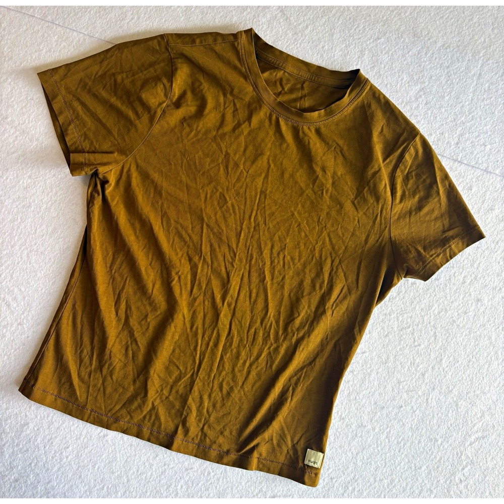 Vuori Short Sleeve Feather Baby Tee Heathered T Shirt Rum Short Sleeve Size S